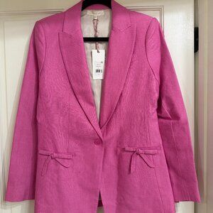 NEW with Tags $600 Love Shack Fancy Hot Pink Blazer/Jacket sz S